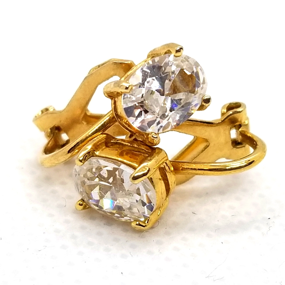 CZ clip on earrings